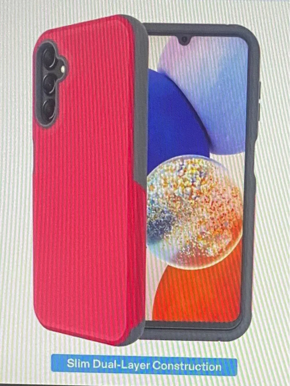 Onn Slim Rugged Case for Samsung Galaxy A14 5G Red/Gray